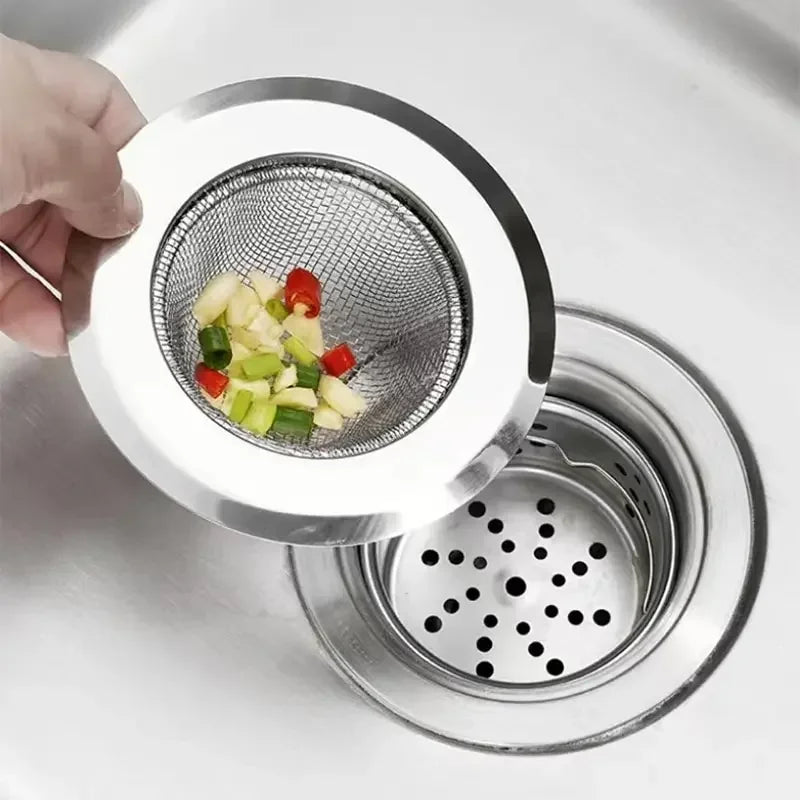 Stainless Steel Sink Strainer – Hair & Food Drain Catcher Sink Drain Strainer Axl silver G766A