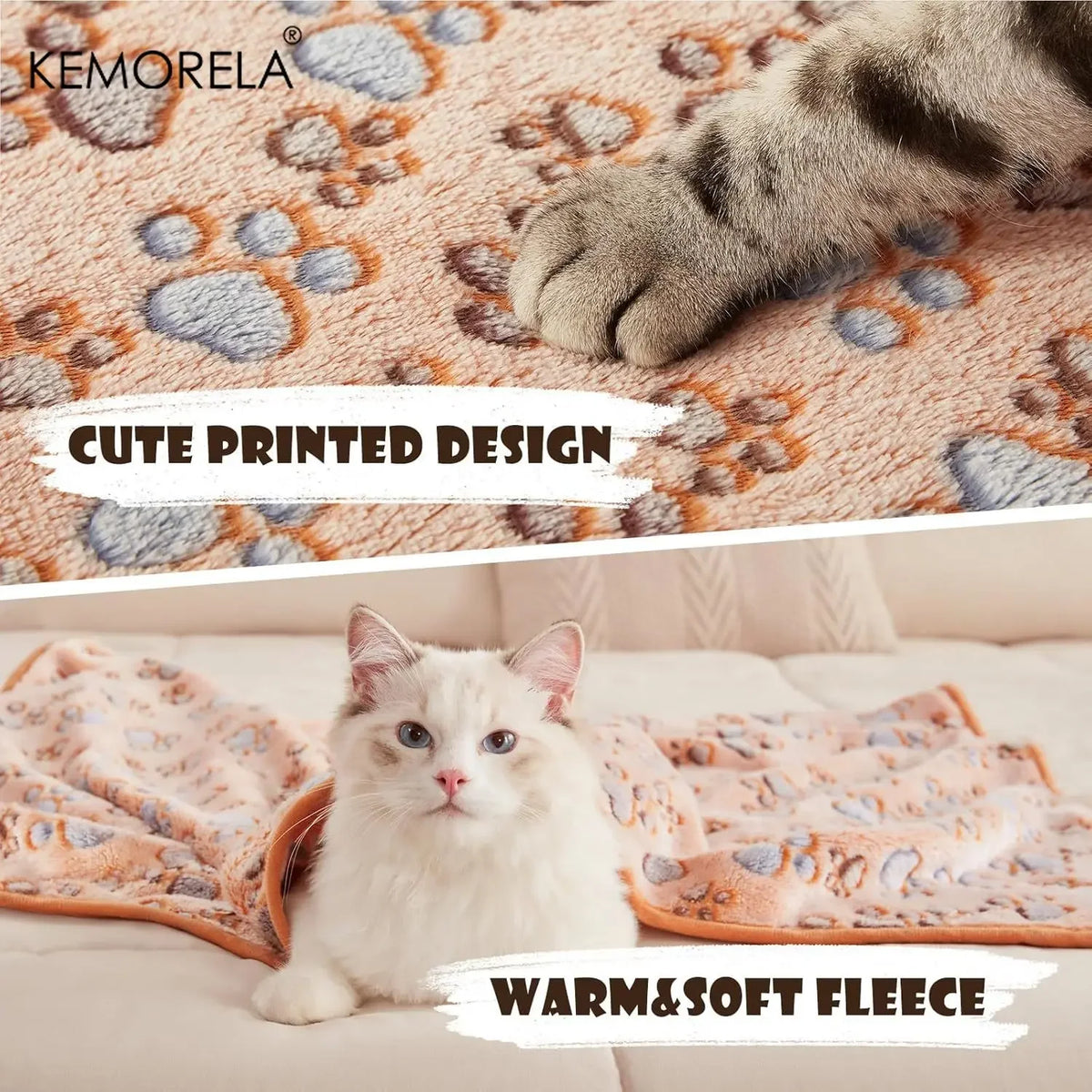 KEMORELA 3-Pack Soft Fleece Pet Blankets for Dogs & Cats Pet Fleece Blanket Axl