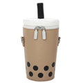 Cartoon Milk Tea PU Bucket Crossbody Bag for Women Crossbody Bucket Bag Axl Brown