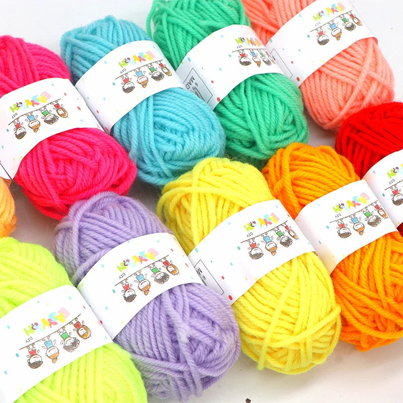 12-Pack Soft Wool Acrylic Yarn for Knitting & Crochet DIY Craft Yarn Set Axl