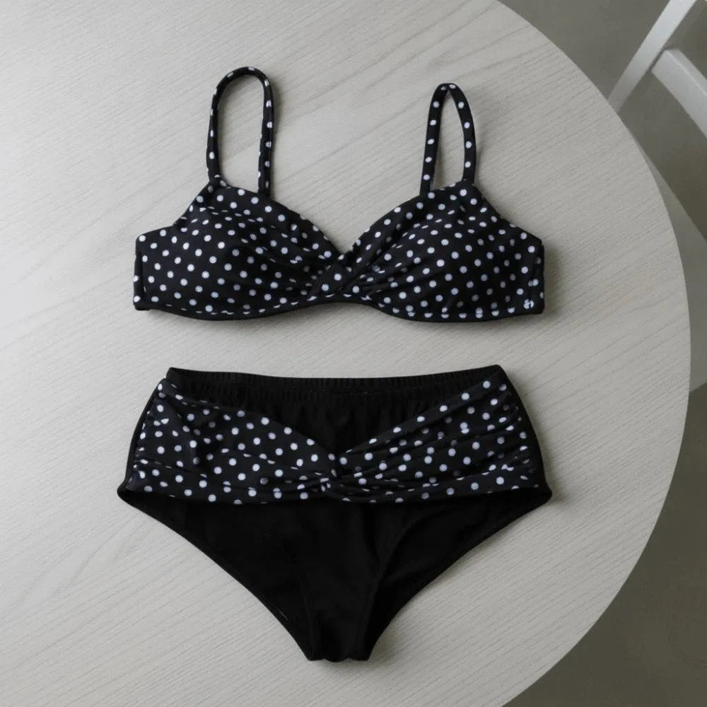 Polka Dot Halter Bikini Set – Deep V Low Waist Women S–5XL Halter Bikini Set Axl