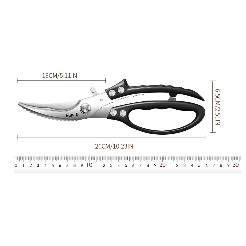 PLYS Stainless Steel Kitchen Scissors – Ergonomic Handle Kitchen Scissors Axl