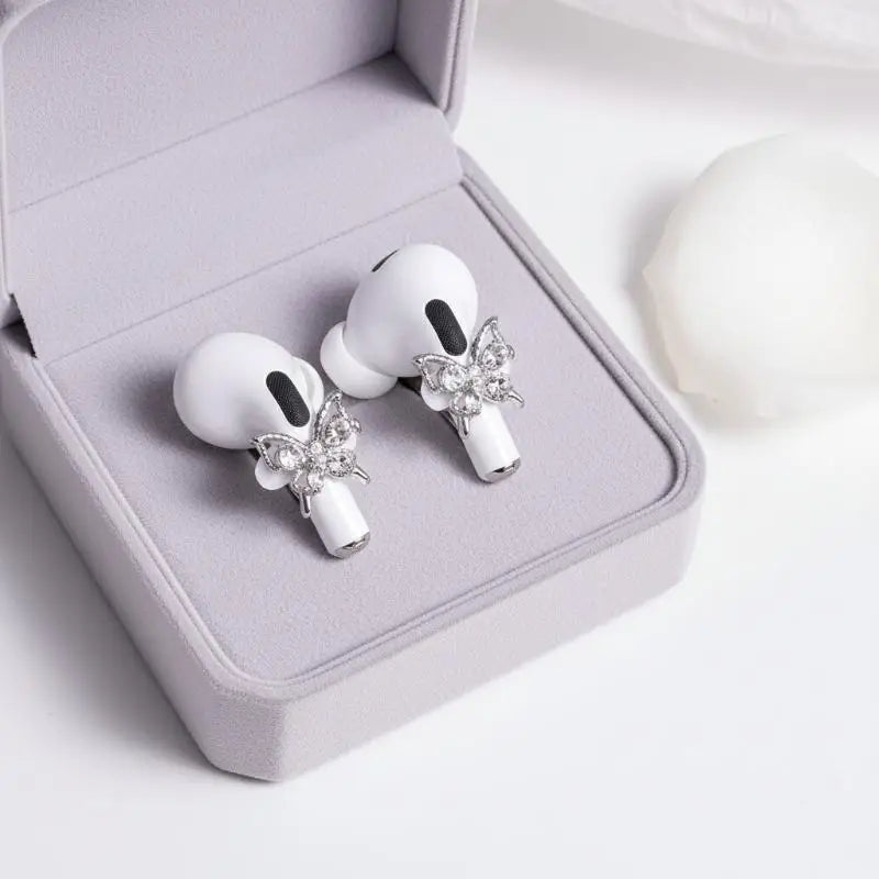 Rhinestone Earphone Charms – Decorative Earbud Clips (1 Pair) Earbud Decoration Clips Axl