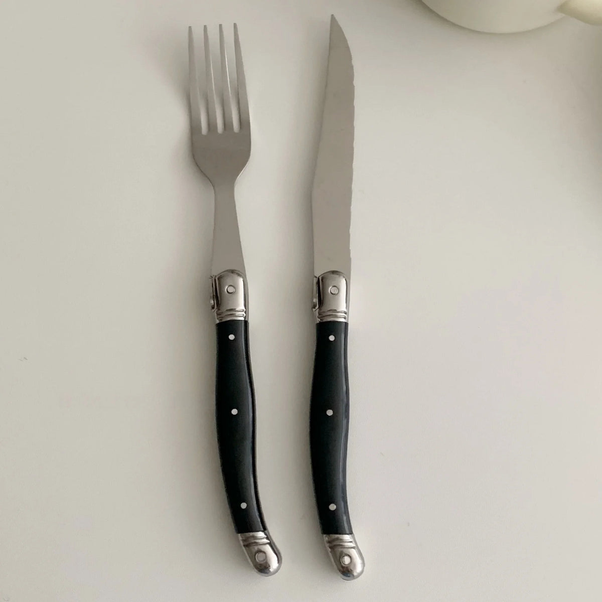 Serrated Steak Knife & Fork Set – 4/6/8 Pc Laguiole Cutlery Steak Knife Set Axl