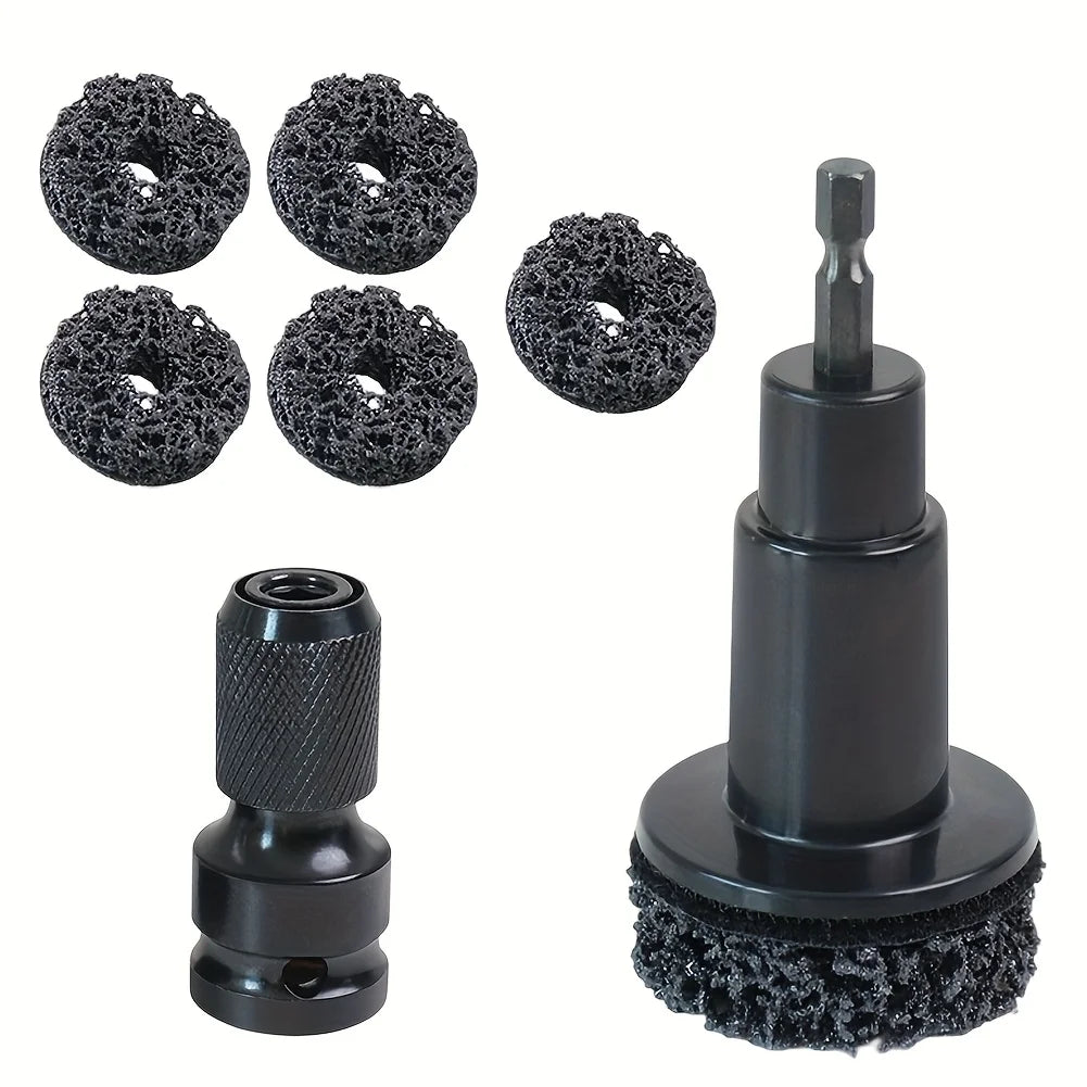 Wheel Hub & Brake Disc Rust Removal Tool + 5 Grinding Heads Automotive Grinding Tool Axl whit 5 heads