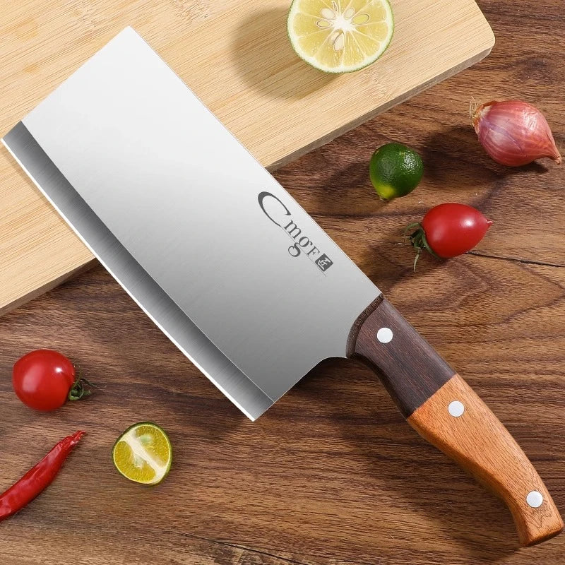 PLYS Stainless Steel Slicing Knife – Two-Color Wooden Handle Slicing Knife Axl Slicing Knives