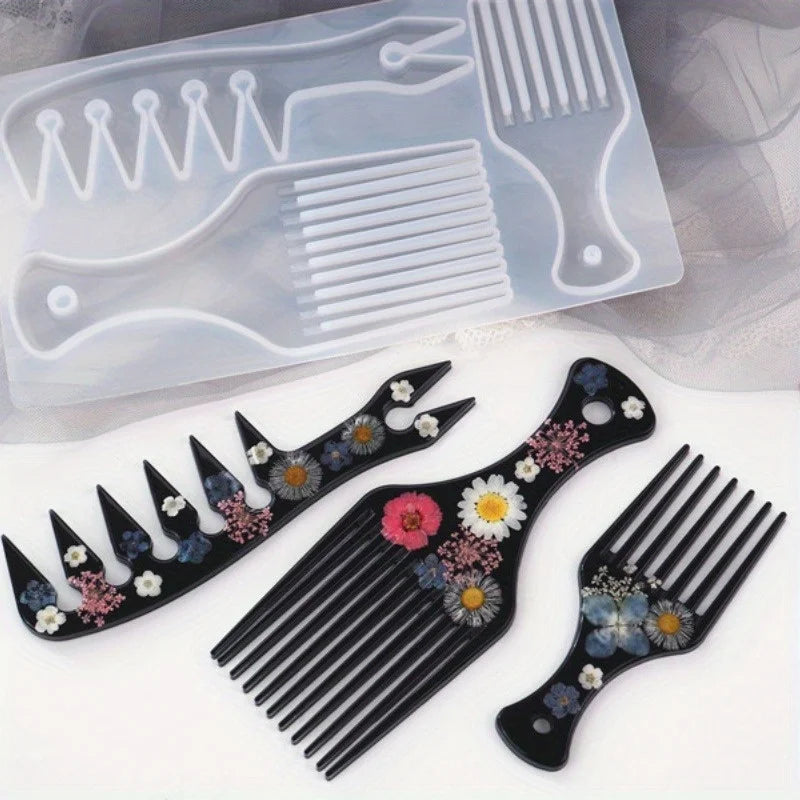 Silicone African Comb Epoxy Resin Mold – DIY Jewelry Craft Resin Craft Mold Axl