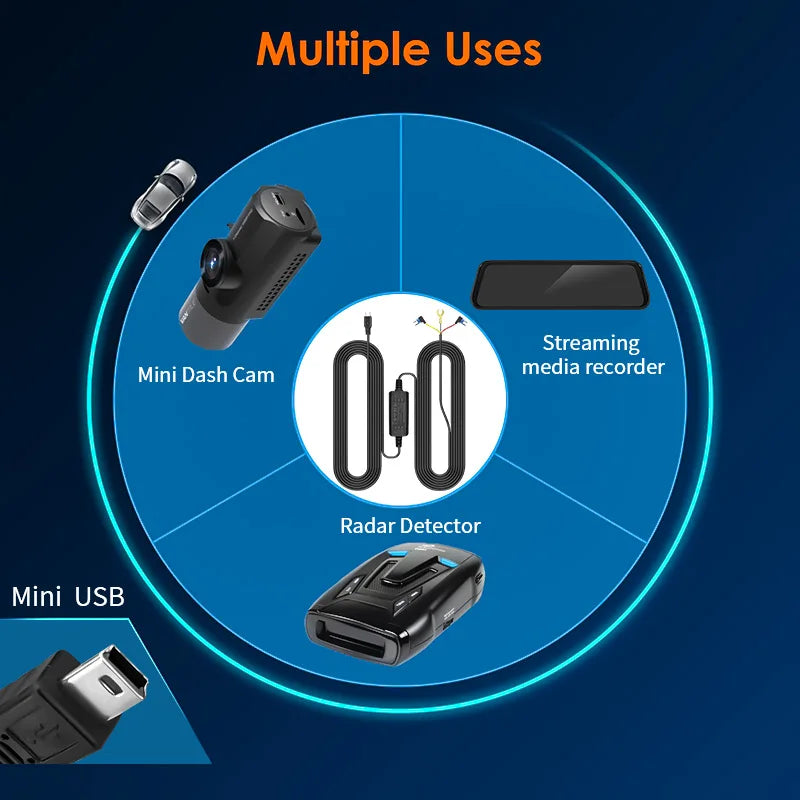 24H Parking Mode Hardwire Kit – Mini USB & Type-C Dash Cam Dash Cam Hardwire Kit Axl