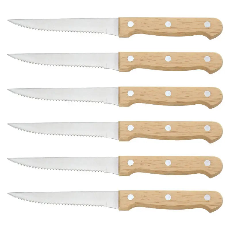 Stainless Steel Steak Knives Set – Wooden Handle | 1–8 Piece Steak Knife Set Axl
