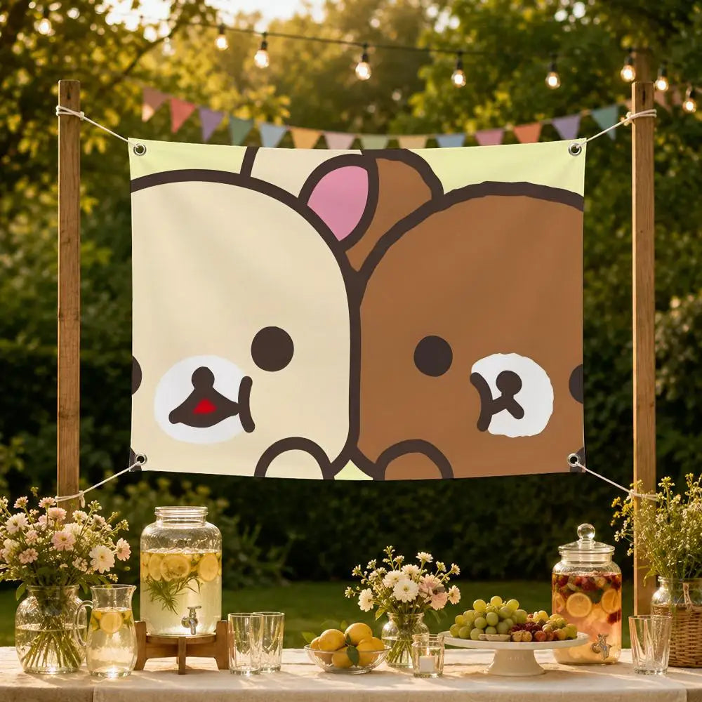 Rilakkuma Wall Hanging Flag Banner – Room & Party Decor Wall Flag Banner Axl