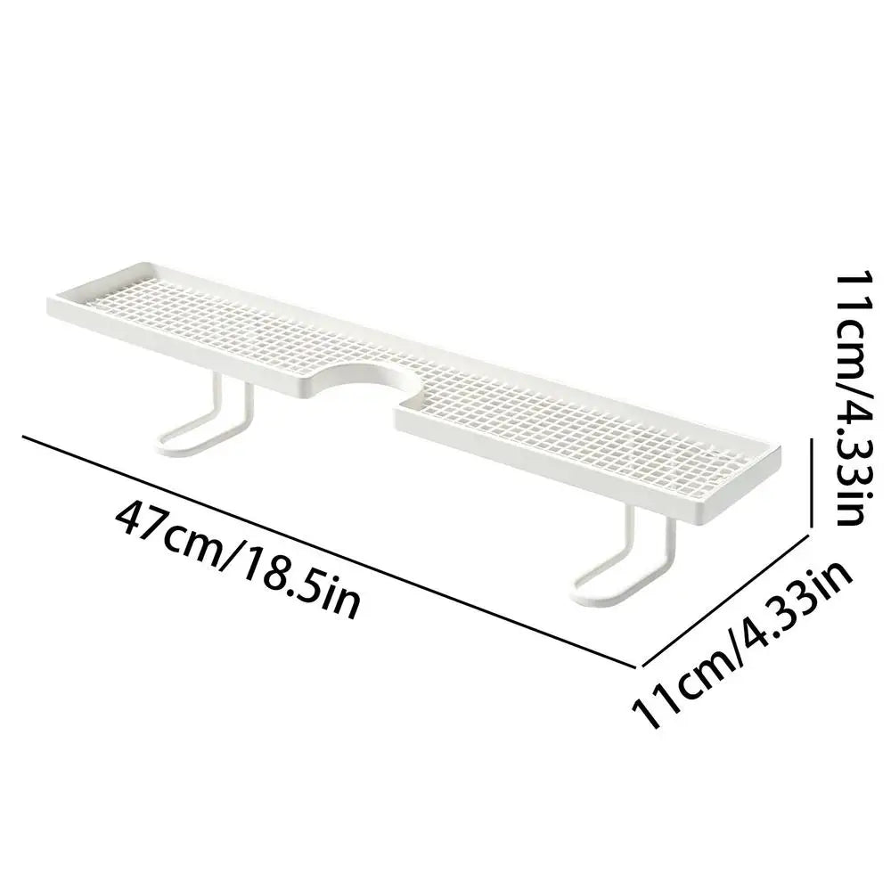 Bathroom Counter Organizer – No-Drill Floating Shelf & Drainage Bathroom Counter Shelf Axl White