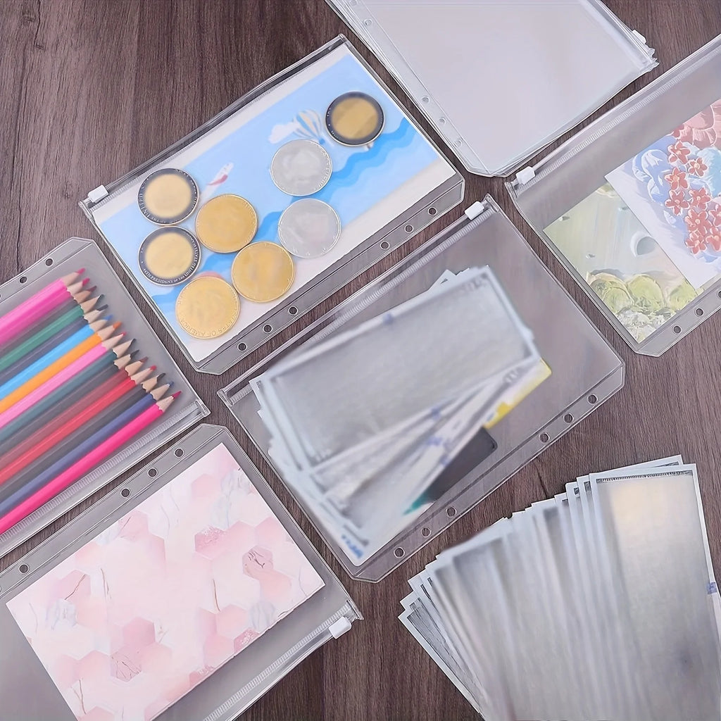 A6 Clear Zipper Pouches for 6-Ring Binders – 20 or 50 Pack Binder Zipper Pouches Axl