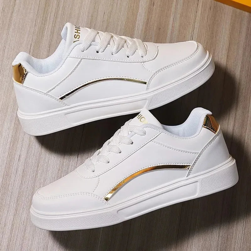 YBQJOO Women's Leather Platform Sneakers – Non-Slip Casual Platform Sneakers Axl