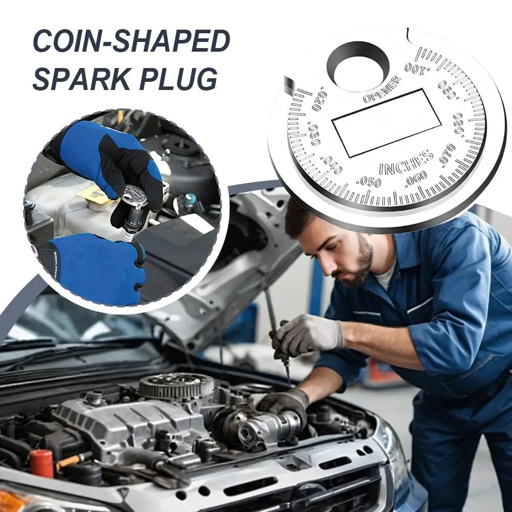Coin Spark Plug Gap Gauge 0.6–2.4mm Feeler Tool | Auto Engine Spark Plug Gauge Axl