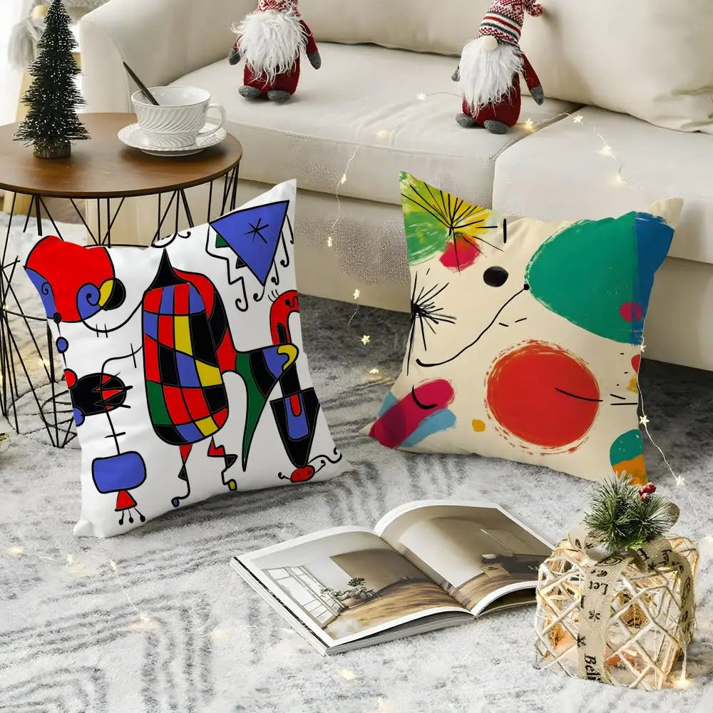 Linen Art Print Cushion Cover with Hidden Zipper | Home Décor Decorative Pillow Cover Axl