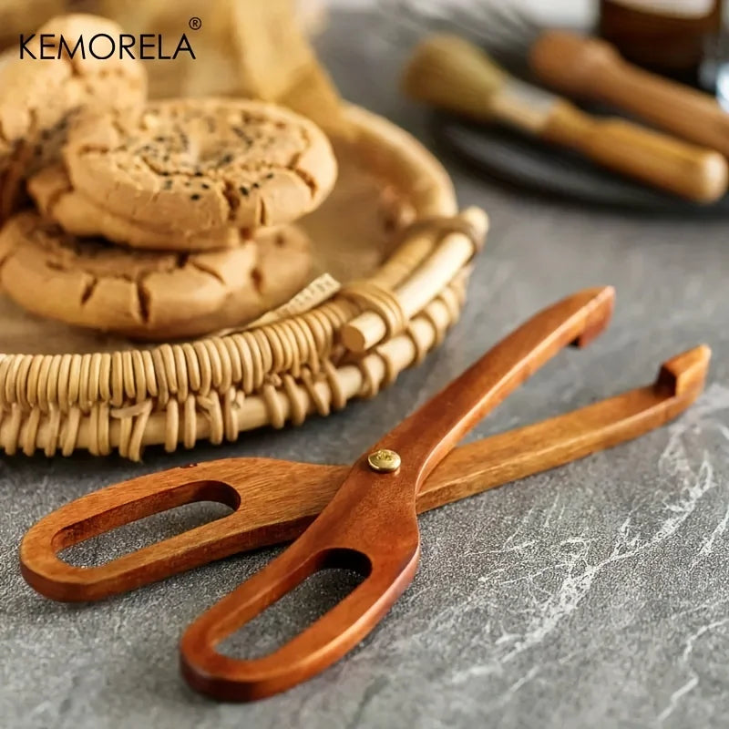 Wooden Scissor Kitchen Tongs – Non-Slip Salad & Grill Tongs Kitchen Tongs Axl