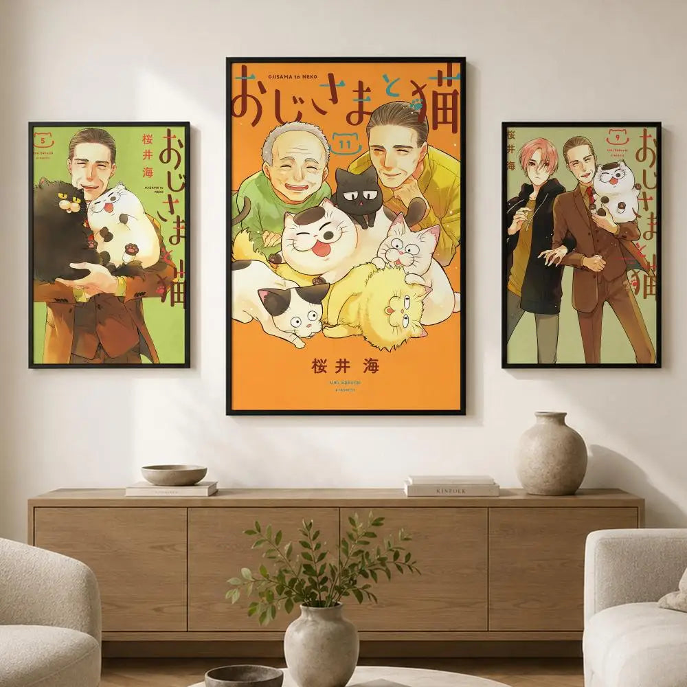 Ojisama to Neko Anime Wall Poster – Waterproof Self-Adhesive Art Anime Wall Poster Axl