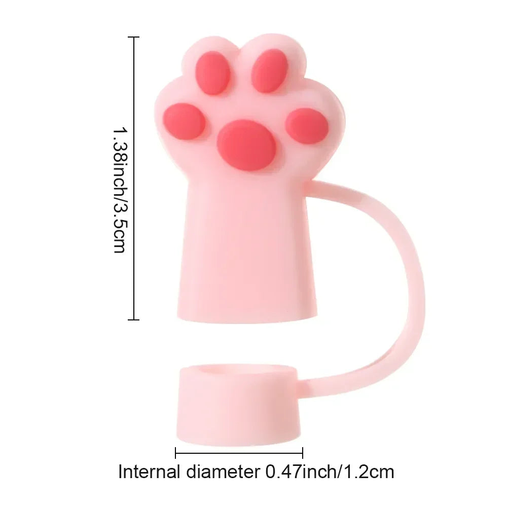 Cute Cat Claw Straw Covers – Dustproof Drink Topper 1/3 Pcs Straw Cover Axl