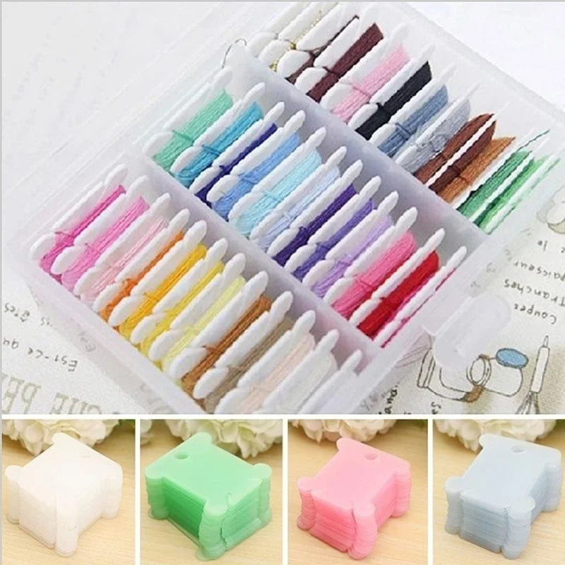 100 Plastic Thread Bobbins – Embroidery Floss Organizer Set Thread Bobbin Organizer Axl