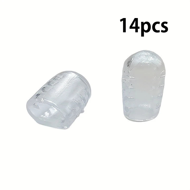14-Pack Breathable Toe Protectors – Transparent Waterproof Socks Toe Protector Sleeves Axl 14pcs One Size
