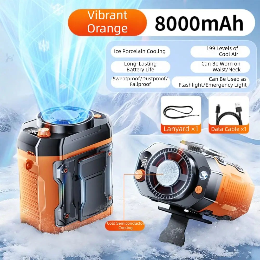 USB Rechargeable Waist Fan – 3-Outlet Portable Cooling Fan Portable Waist Fan Axl