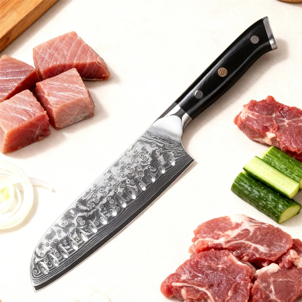 Santoku Kitchen Knife – Sharp Steel Chef & Utility Blade Kitchen Knife Axl Santoku Knife