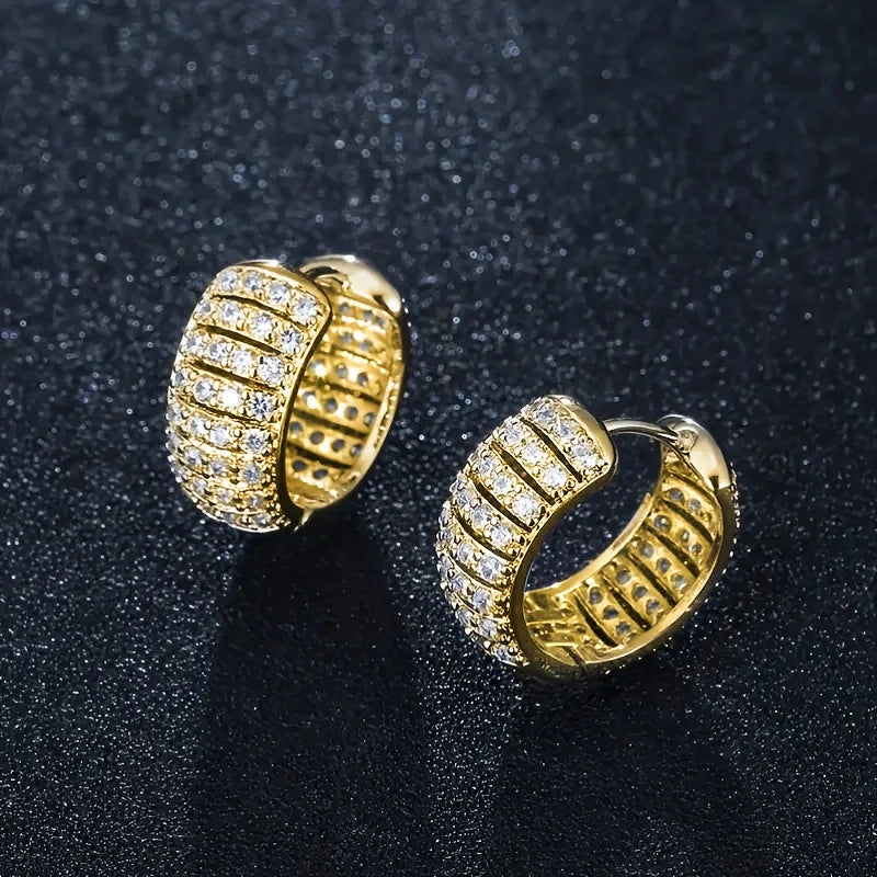 Huitan Cubic Zirconia Hoop Earrings – Women's Fashion Jewelry Hoop Earrings Axl