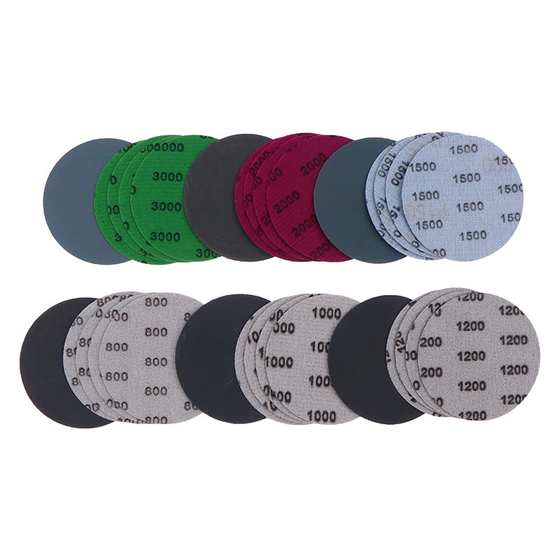 30Pcs 3-Inch Wet Dry Sanding Discs 800–3000 Grit Hook & Loop Sanding Discs Axl