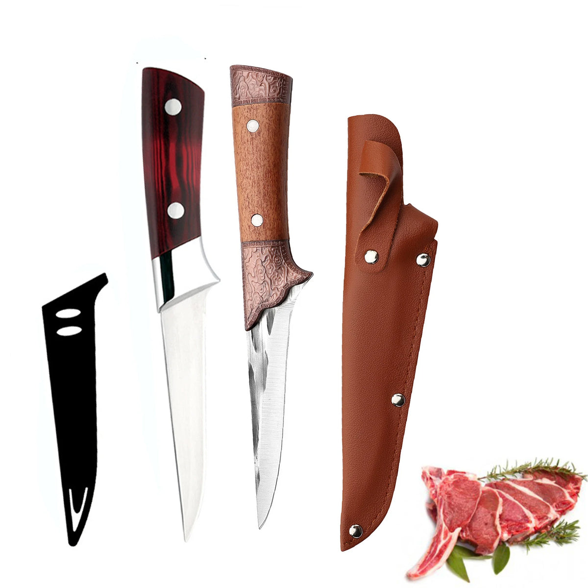 Stainless Steel Boning Knife – BBQ & Kitchen Meat Knife Boning Knife Axl 2pcs
