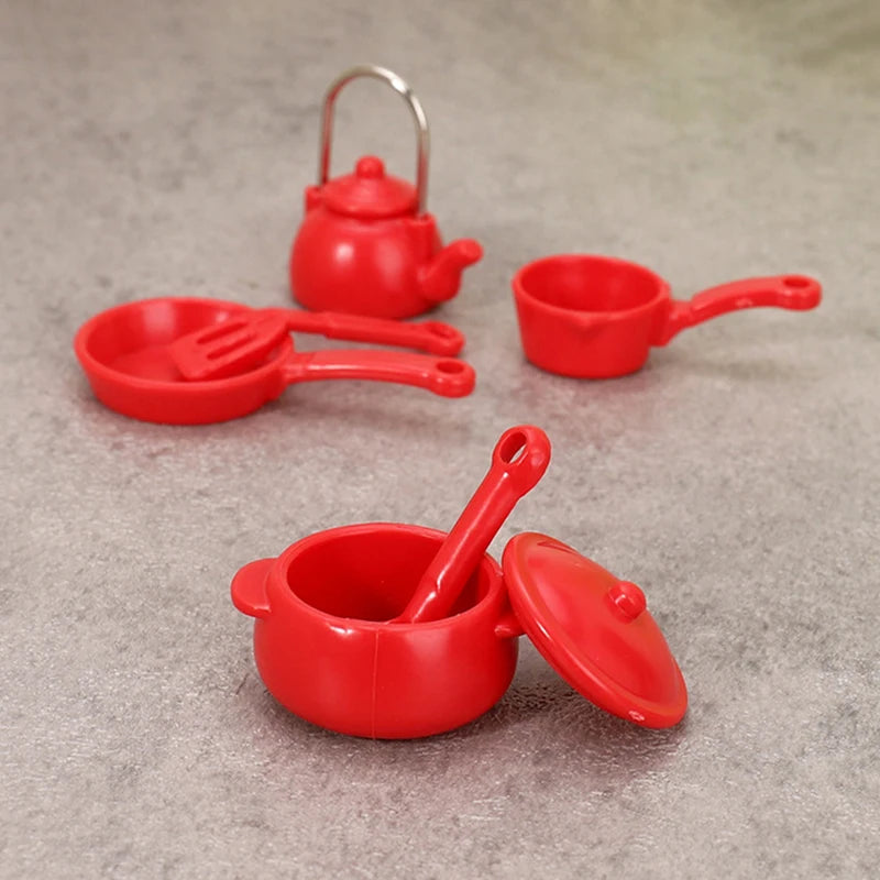 1:12 Dollhouse Miniature Cookware Set – Pot Pan Kettle Spoon Dollhouse Accessories Axl