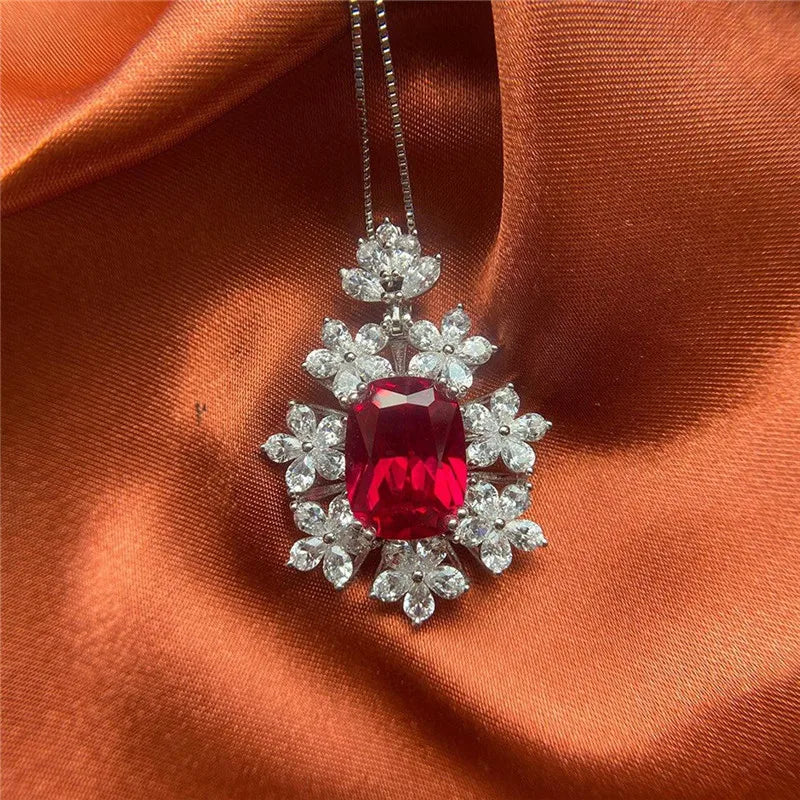 Huitan Bridal Cubic Zirconia Pendant Necklace | Wedding Jewelry Pendant Necklace Axl