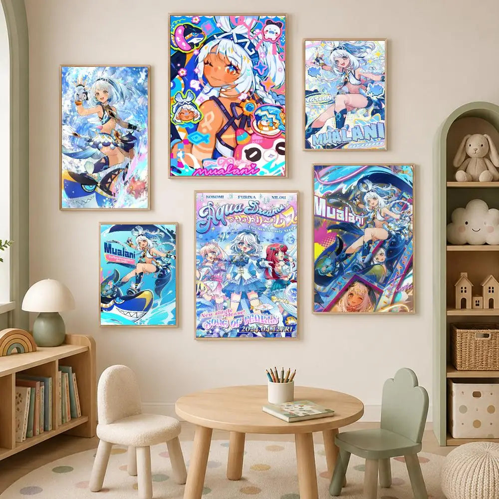 Genshin Impact Mualani Self-Stick HD Wall Art Poster Wall Art Poster Axl