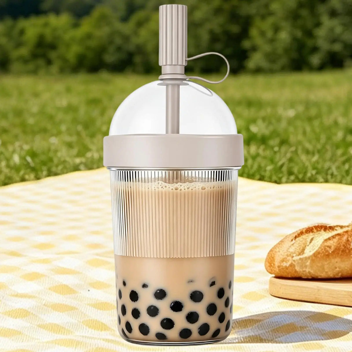 Reusable Coffee Cup with Lid & Straw – Travel & Office Use Reusable Drinking Cup Axl