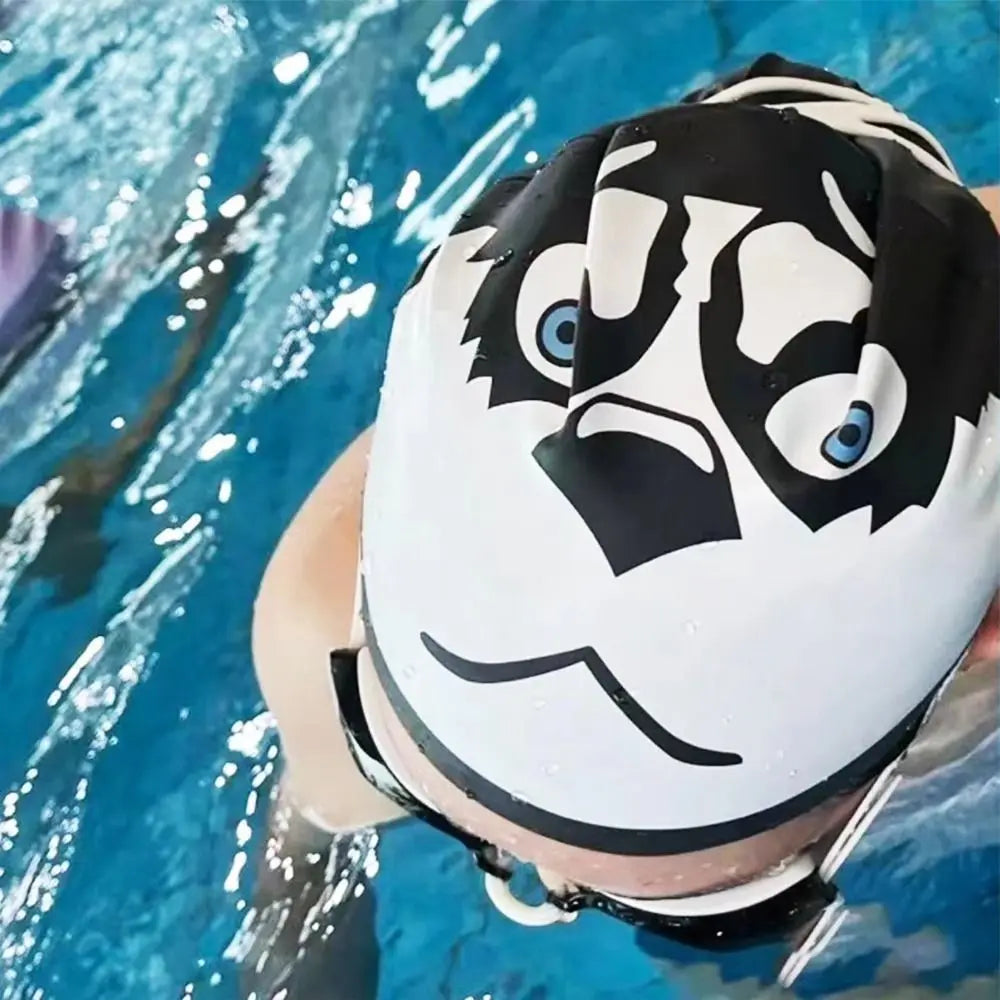 Funny Dog Silicone Swimming Cap – Elastic Pool Hair Cover Silicone Swim Cap Axl