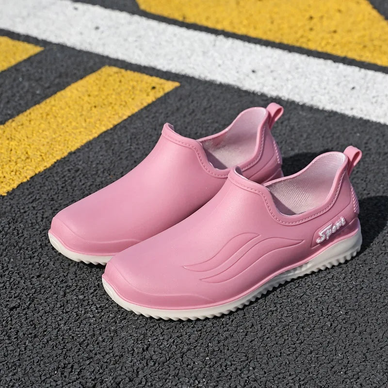 Women's Slip-On Ankle Rain Boots – Elegant Waterproof Shoes Women's Rain Boots Axl Pink 40