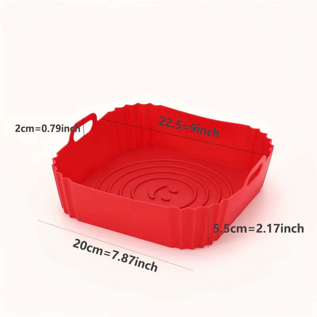Food-Grade Silicone Baking Tray – Air Fryer & Oven Mold Silicone Baking Mold Axl 8.5 inch red