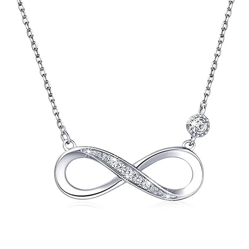 Huitan CZ Pendant Necklace – Women's Silver Tone Jewelry Pendant Necklace Axl