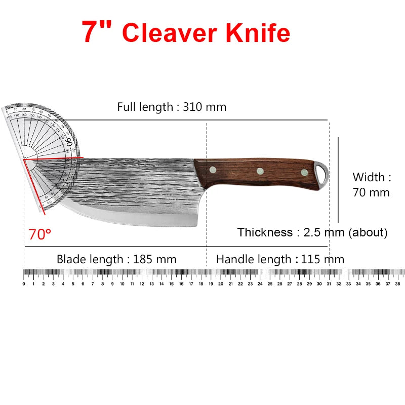 InLeung Stainless Steel Cleaver Knife – Wooden Handle Butcher Kitchen Cleaver Knife Axl