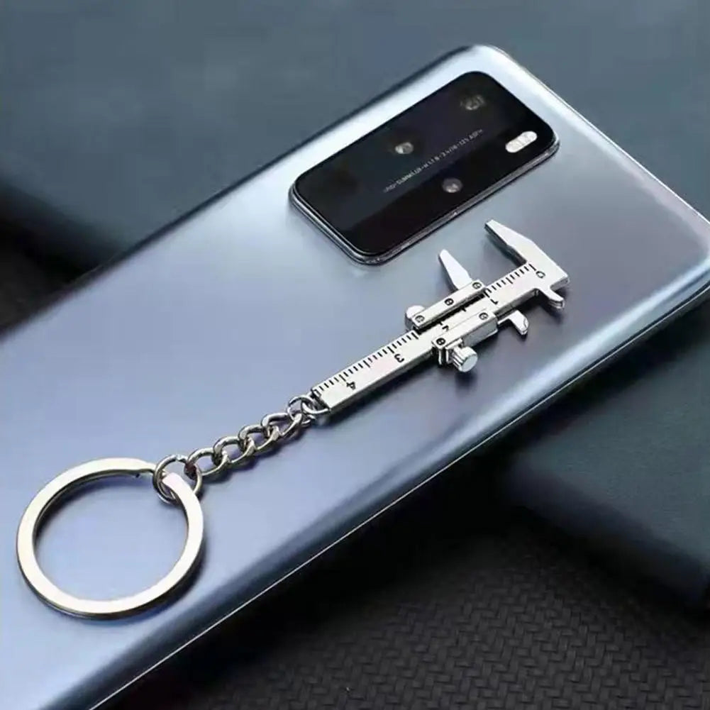 Mini Vernier Caliper Keychain – Stainless Steel Novelty Pendant Novelty Keychain Axl
