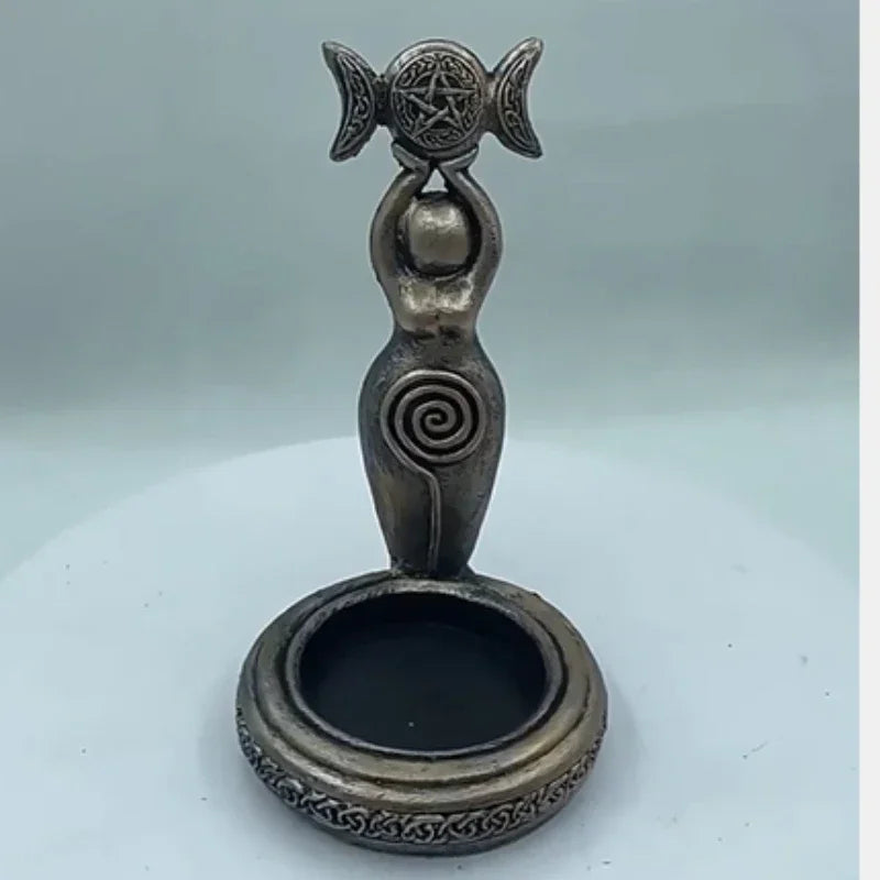 Resin Candlestick Holder Figurine – Retro Home Decor Statue Resin Figurine Decor Axl A