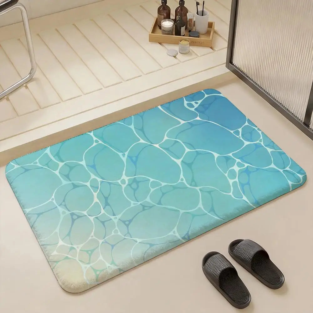 Water Ripples Flannel Floor Mat – Non-Slip Soft Indoor Rug Indoor Floor Rug Axl
