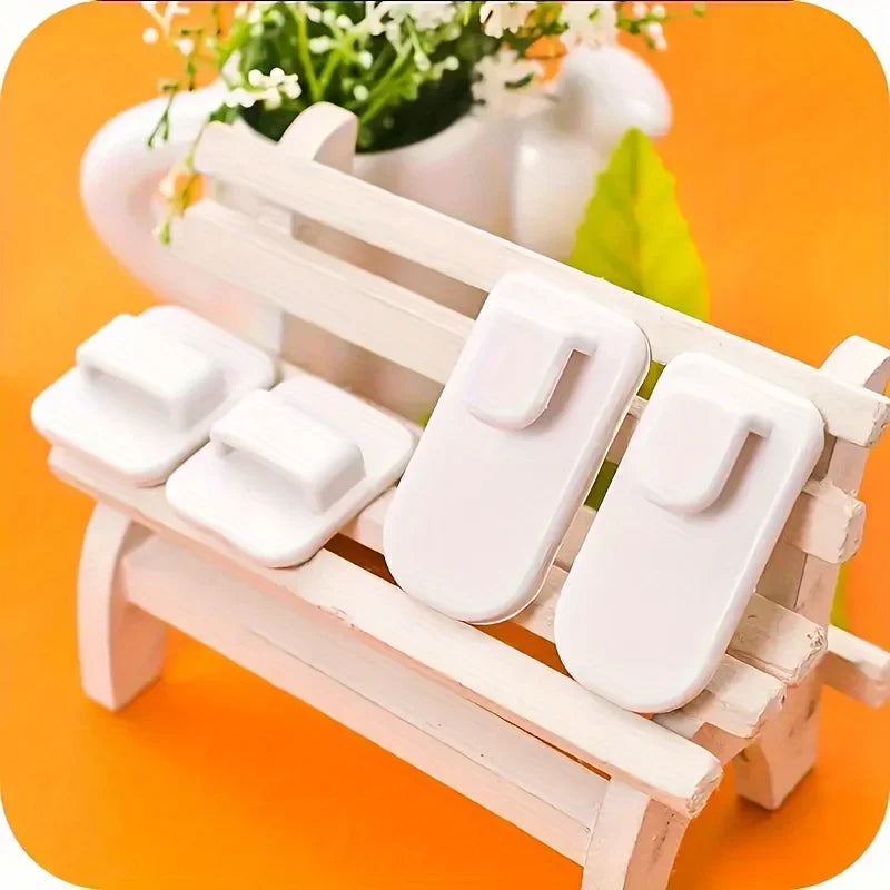 No-Nail Adhesive Hooks for Remote & Utility – 4 Pcs Wall Hooks Adhesive Wall Hooks Axl