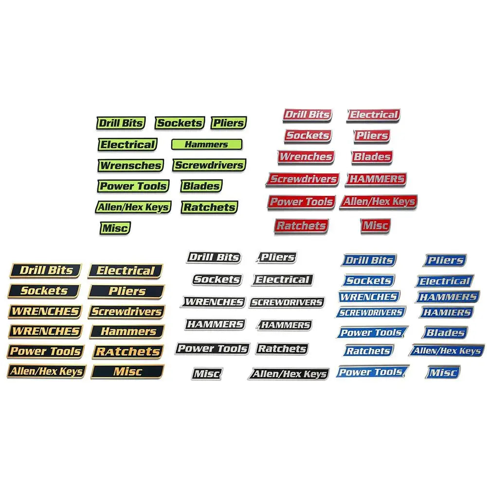 12-Piece Magnetic Toolbox Drawer Labels | 3D Bold Organizer Tool Organizer Labels Axl