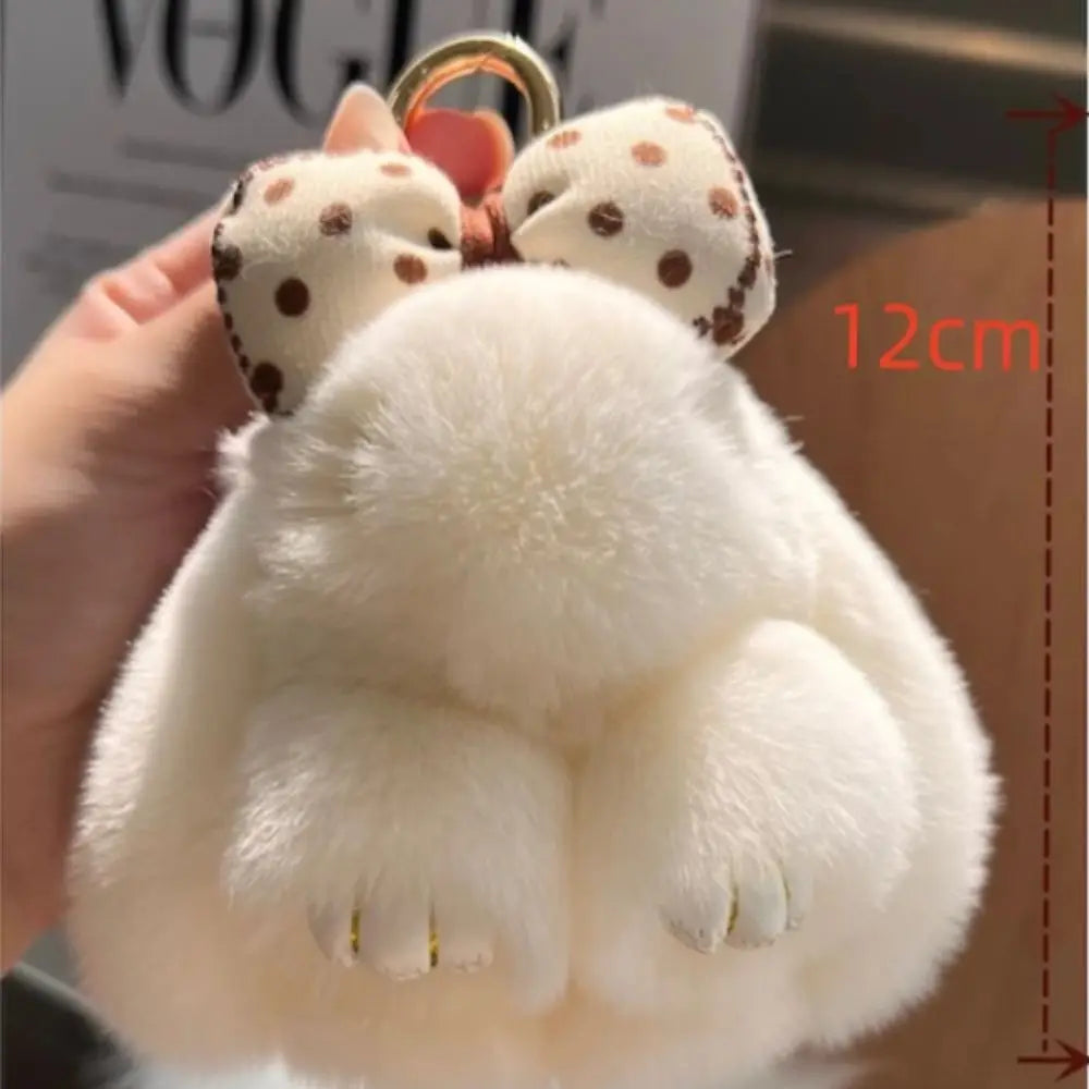 Fluffy Bunny Keychain – Plush Rabbit Bag Charm & Key Ring Plush Bag Charm Axl
