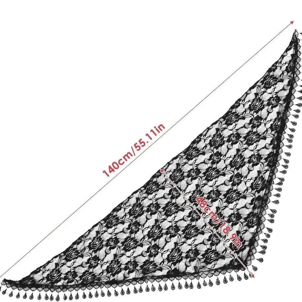 Floral Triangle Scarf Wrap with Tassels – Women's Headband Triangle Scarf Wrap Axl