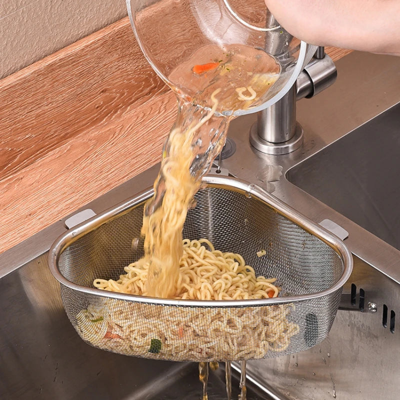 Stainless Steel Triangle Sink Drain Basket & Kitchen Organizer Sink Drain Basket Axl