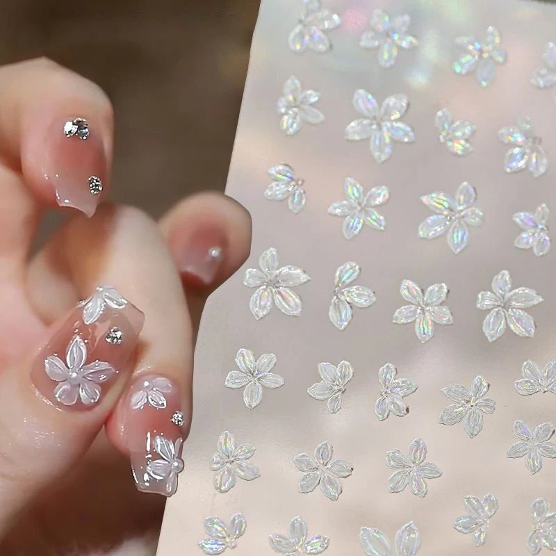 5-Petal Flower Nail Stickers – Floral DIY Nail Art Decals Nail Art Stickers Axl
