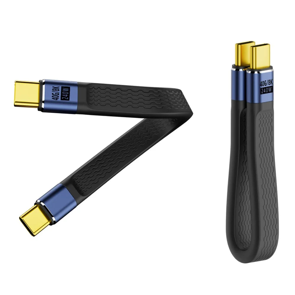 USB4 Type-C Cable 40Gbps 240W PD 8K Video – E-Marker Chip USB-C Cable Axl Black
