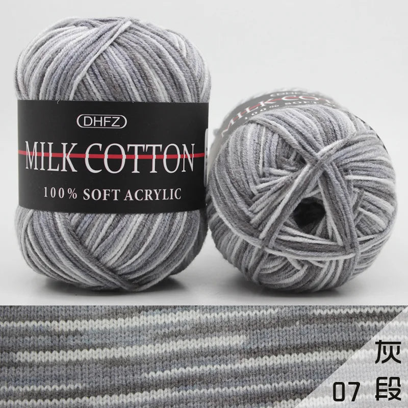 Mixed Colour Cotton Knitting Yarn 50g – Soft Crochet Wool Knitting Yarn Axl Grey