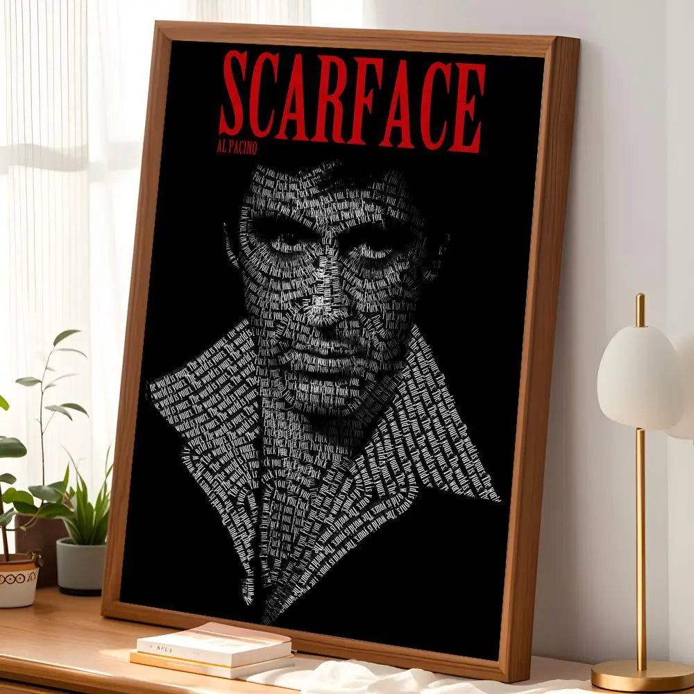 Scarface Movie Poster Self-Stick HD PVC Waterproof Wall Art Wall Art Poster Axl